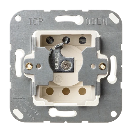 Interrupteur à clé (mécanisme) avec protection contre démontage, Bouton poussoir (inverseur) unipolaire, 10 A 250 V ~