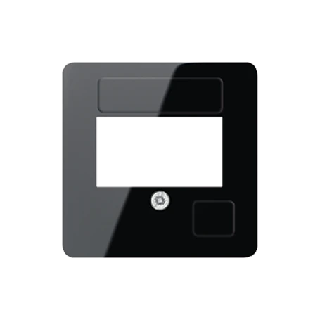 Centre plate for telephone sockets, 1-gang, black