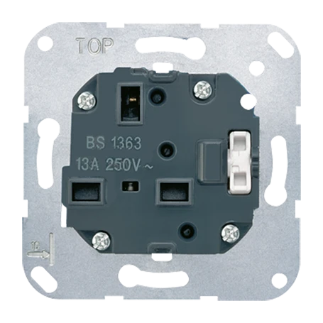 AbschaltbarereSteckdoseneinsatz, British Standard 1363, for wall boxes 60 mm