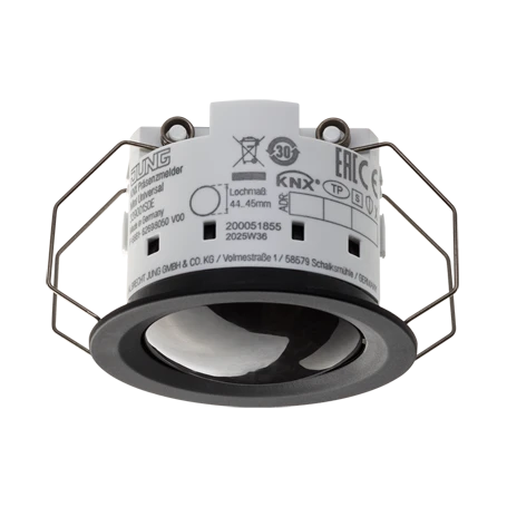 KNX presence detector mini with measurement of temperature and humidity, Universal, Secure, IP 44, 3.00 m, black