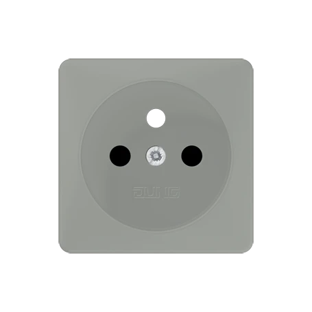Centre plate for socket insert, French/Belgian system, Safety Plus, thermoplastic, stone grey