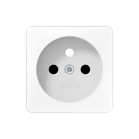 Centre plate for socket insert, French/Belgian system, Safety Plus, thermoplastic, white