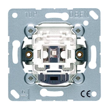 Hotel push-button 230 V (insert), corridor unit, 1-pole, 1-way NO contact with separate contacts for indicator light, without claws, flush-mounted