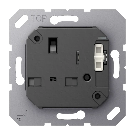Switched socket insert, British Standard, type G, with indicator light