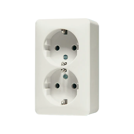 Gniazdo SCHUKO®, podwójny, kremowy