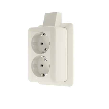 2-voudige wandcontactdoos met randaarde, set, wit