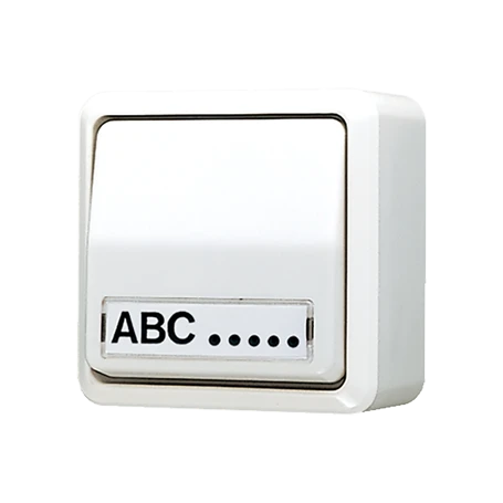 Interruttore, Deviatore 1 P, 10 AX 250 V ~, con targhetta, AP 600, bianco alpino
