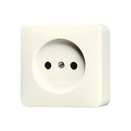 Socket without earth, ivory