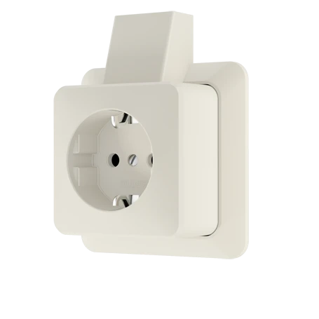 Wandcontactdoos met randaarde, set, wit