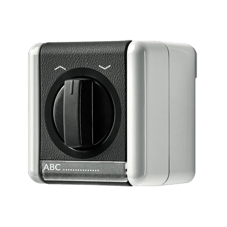 Rotary blind switch insert, 1-pole (1 motor), 10 AX 250 V ~, with inscription field, IP 44, WG 800