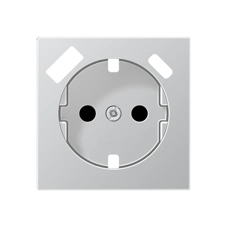 Centre plate for SCHUKO® socket insert with USB charger, Safety Plus, thermoplastic, aluminium