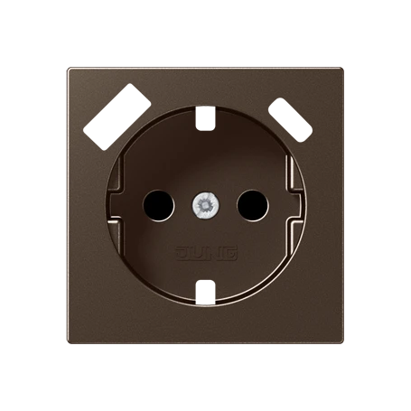 Centre plate for SCHUKO® socket insert with USB charger, Safety Plus, thermoplastic, mocha