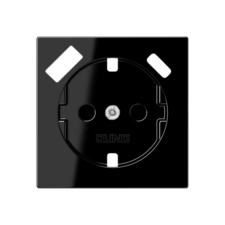 Centre plate for SCHUKO® socket insert with USB charger, Safety Plus, thermoplastic, black