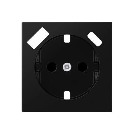 Centre plate for SCHUKO® socket insert with USB charger, Safety Plus, thermoplastic, matt graphite black 