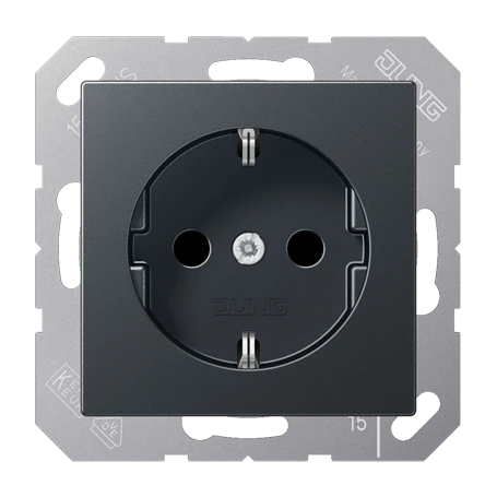 SCHUKO®-Steckdose, Thermoplast lackiert, anthrazit matt