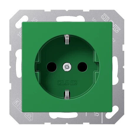 SCHUKO®-Steckdose, Thermoplast, grün (für SV)