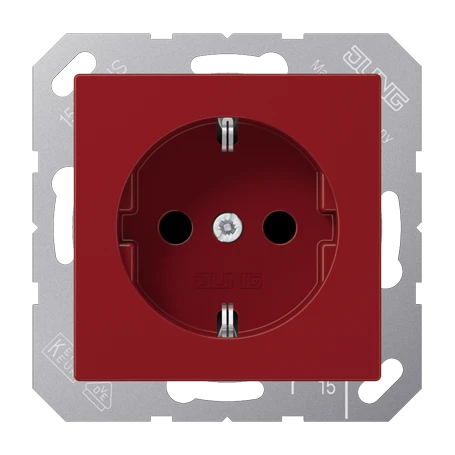 Enchufe SCHUKO®, Safety Plus, termoplástico, rojo
