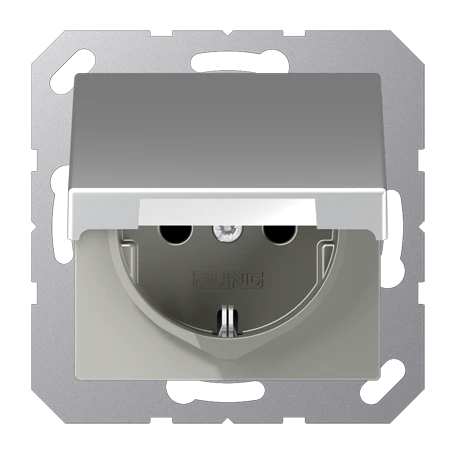 SCHUKO®-Steckdose, Thermoplast lackiert, aluminium