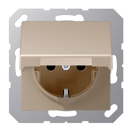 SCHUKO®-Steckdose, Thermoplast lackiert, champagner