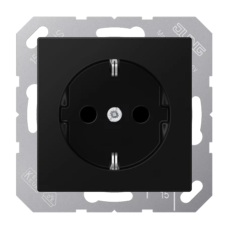 SCHUKO®-Steckdose, Thermoplast lackiert, graphitschwarz matt