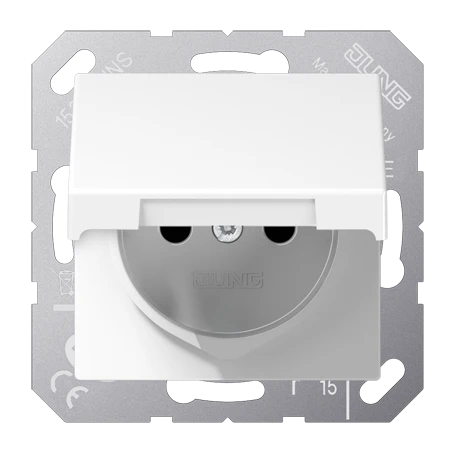 Socket, French/Belgian system, Safety Plus, duroplastic, white