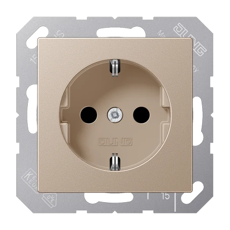 Prise SCHUKO®, Safety Plus, duroplastique laqué, Champagne