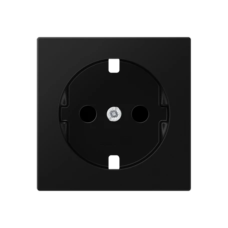 Centre plate for SCHUKO® socket inserts, Safety Plus, thermoplastic lacquered, matt graphite black 