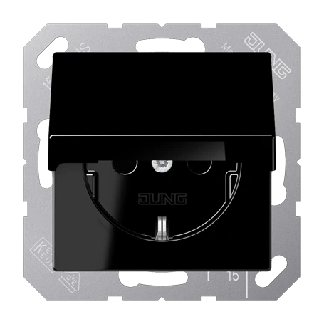 SCHUKO®-Steckdose, Duroplast, schwarz