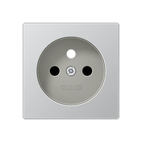 Afdekking voor contactdoos basiselement, Frans/Belgisch systeem, Safety Plus, duroplast gelakt, aluminium