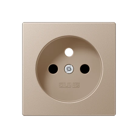 Afdekking voor contactdoos basiselement, Frans/Belgisch systeem, Safety Plus, duroplast gelakt, champagne