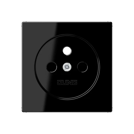 Afdekking voor contactdoos basiselement, Frans/Belgisch systeem, Safety Plus, duroplast, zwart