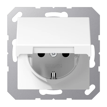 SCHUKO® socket, screw terminals, Safety Plus, duroplastic, white