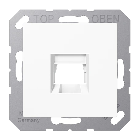 Afdekking (klikbevestiging) voor modular jack, 1-voudig, EMT, AMP, MTRJ, alpine wit