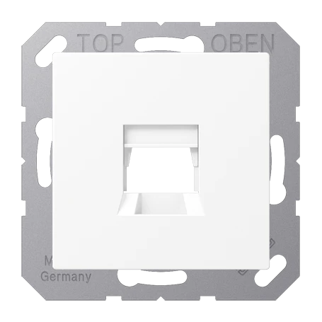 Afdekking (klikbevestiging) voor modular jack, 1-voudig, EMT, AMP, MTRJ, sneeuwwit mat