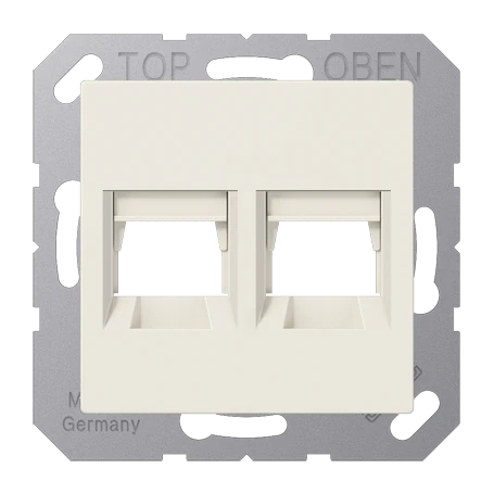 Afdekking (klikbevestiging) voor modular jack, 2-voudig, EMT, AMP, MTRJ, wit