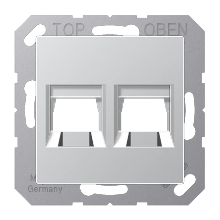Abdeckung (gerastet) für Modular-Jack-Steckbuchsen, 2fach, UMA-CAT6A, RADIALL, Panduit, Assmann, aluminium