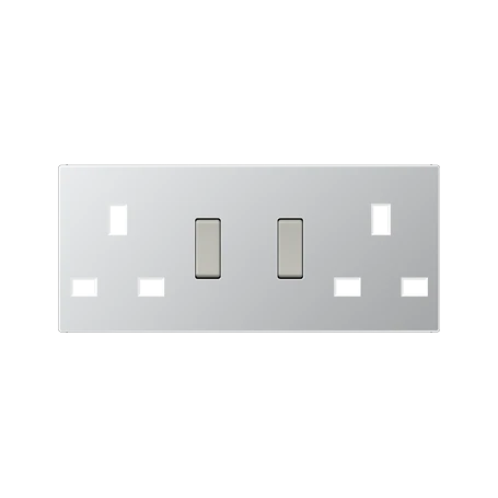 Centre plate for socket insert BS 2172 EINS, thermoplastic lacquered, aluminium