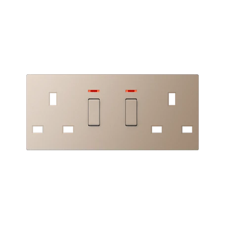 Centre plate for socket insert BS 2172 KO EINS, with pilot light, thermoplastic lacquered, champagne