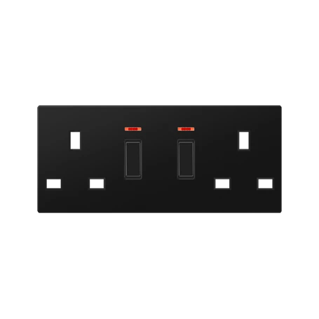 Centre plate for socket insert BS 2172 KO EINS, with pilot light, thermoplastic lacquered, matt graphite black 