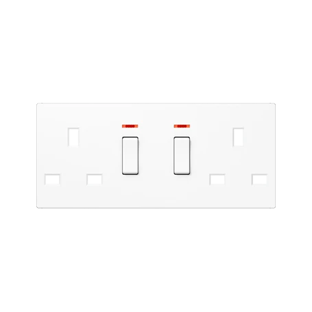 Centre plate for socket insert BS 2172 KO EINS, with pilot light, thermoplastic, white