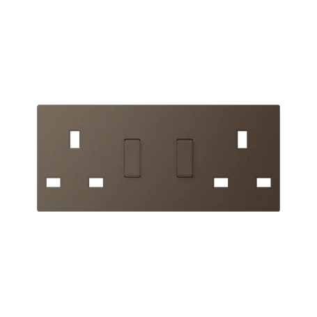 Centre plate for socket insert BS 2172 EINS, thermoplastic lacquered, mocha