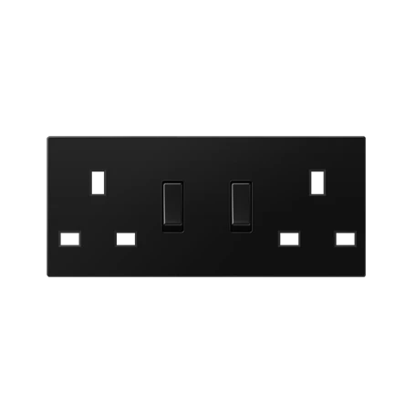 Centre plate for socket insert BS 2172 EINS, thermoplastic lacquered, matt graphite black 