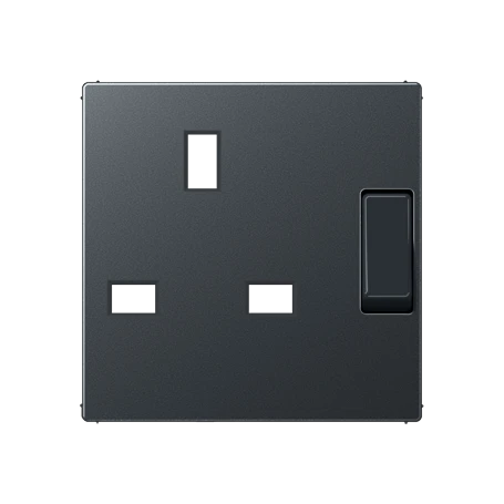 Centre plate for socket insert BS 2171 EINS and 3171 EINS, thermoplastic lacquered, matt anthracite