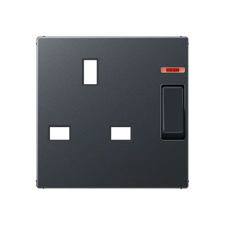 Centre plate for socket insert BS 2171 KO EINS and 3171 KO EINS, with pilot light, thermoplastic lacquered, matt anthracite