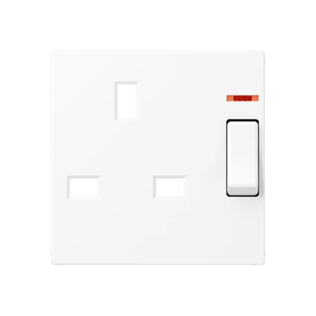 Centre plate for socket insert BS 2171 KO EINS and 3171 KO EINS, with pilot light, thermoplastic lacquered, matt snow white