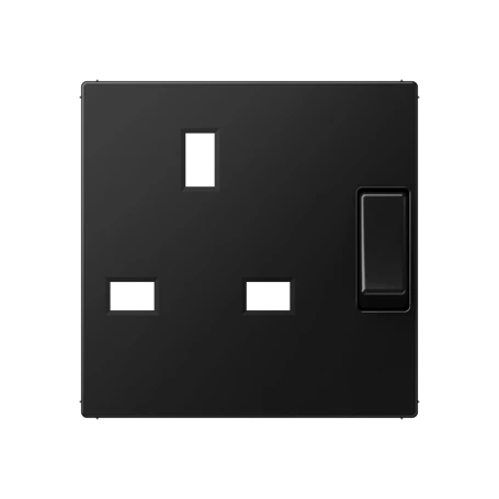 Centre plate for socket insert BS 2171 EINS and 3171 EINS, thermoplastic lacquered, matt graphite black 
