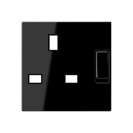 Centre plate for socket insert BS 2171 EINS and 3171 EINS, thermoplastic, black