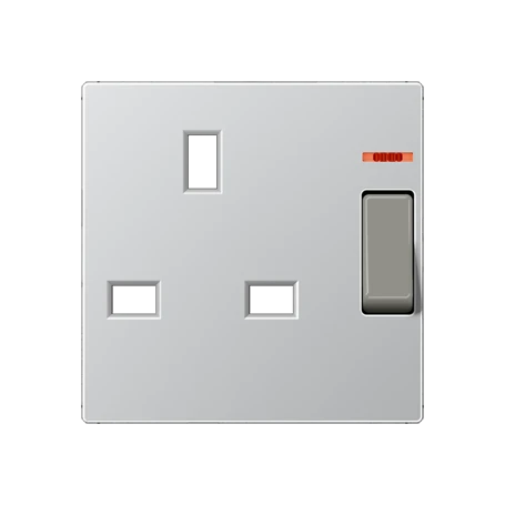 Centre plate for socket insert BS 2171 KO EINS and 3171 KO EINS, with pilot light, duroplastic, aluminium