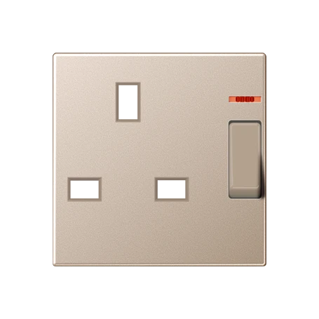 Centre plate for socket insert BS 2171 KO EINS and 3171 KO EINS, with pilot light, duroplastic, champagne
