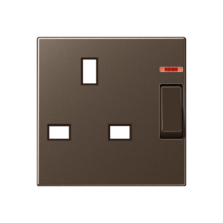 Centre plate for socket insert BS 2171 KO EINS and 3171 KO EINS, with pilot light, duroplastic, mocha